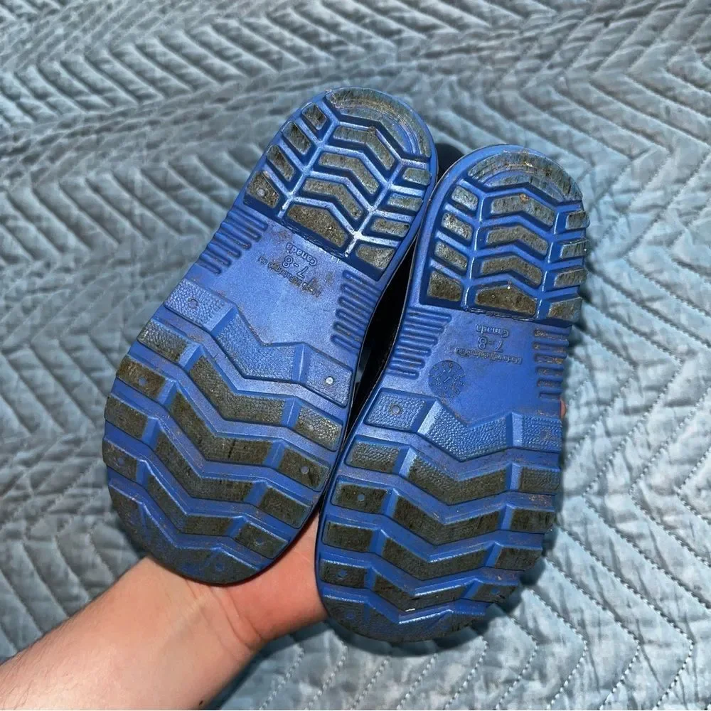 Kids navy rainboots size 7-8